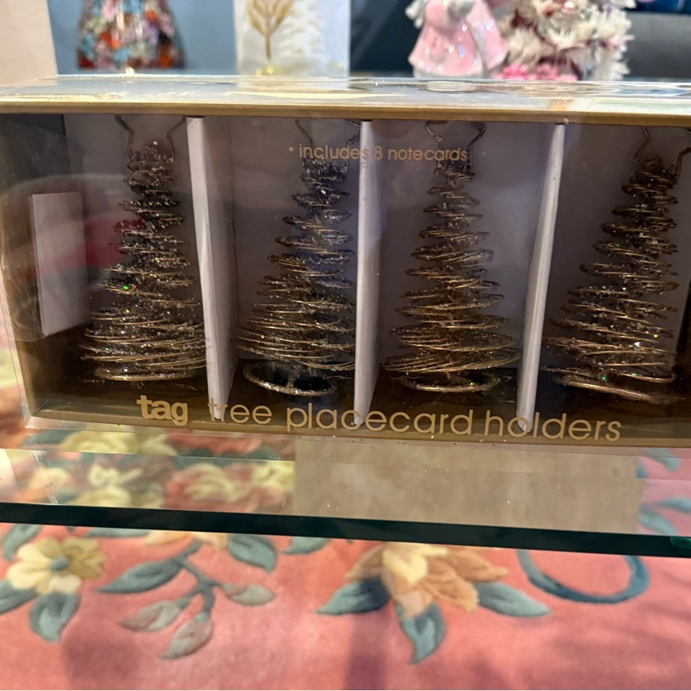 12 Tag Gold Spiral Tree Placecard Holders $19